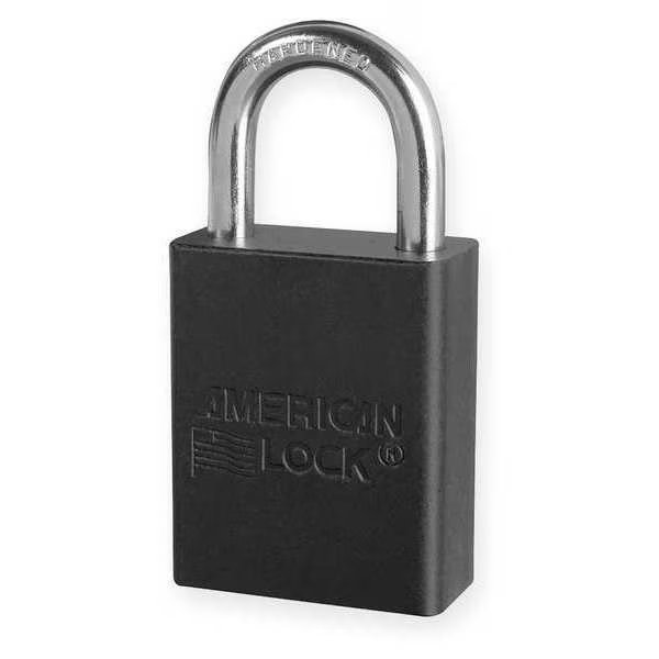 Lockout Padlock, KD, Black, 1-7/8"H, American Lock, Mfr#: A1105BLK