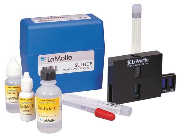 Water Testing Kit, Sulfide, 0.2 to 20 PPM, Lamotte, Mfr#: 4456-01