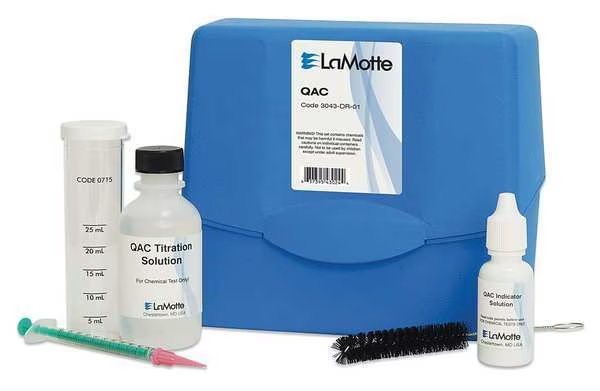 Water Testing Kit, QAC, Range 0 to 500 PPM, Lamotte, Mfr#: 3043-DR-01