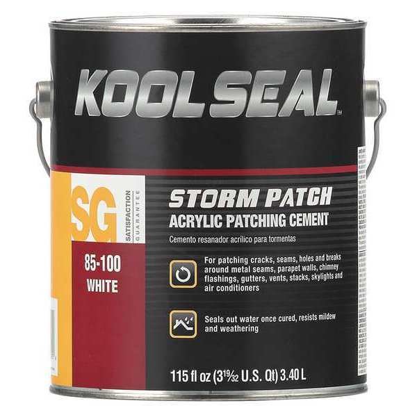 Acrylic Patching Cement, 115 oz, Can, White, Storm Patch, Kool Seal, Mfr#: KS0085100-16