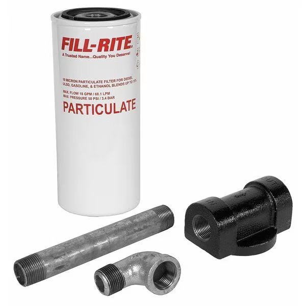 Filter Housing, 3/4 in, NPT, 18 gpm, 50 psi, 11 in Overall Ht, Cast Aluminum, White, Fill-Rite, Mfr#: 1200KTF7018