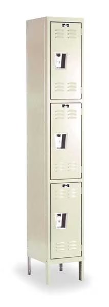 Wardrobe Locker, 12 in W, 12 in D, 78 in H, (1) Wide, (3) Openings, Tan, Hallowell, Mfr#: U1228-3A-PT