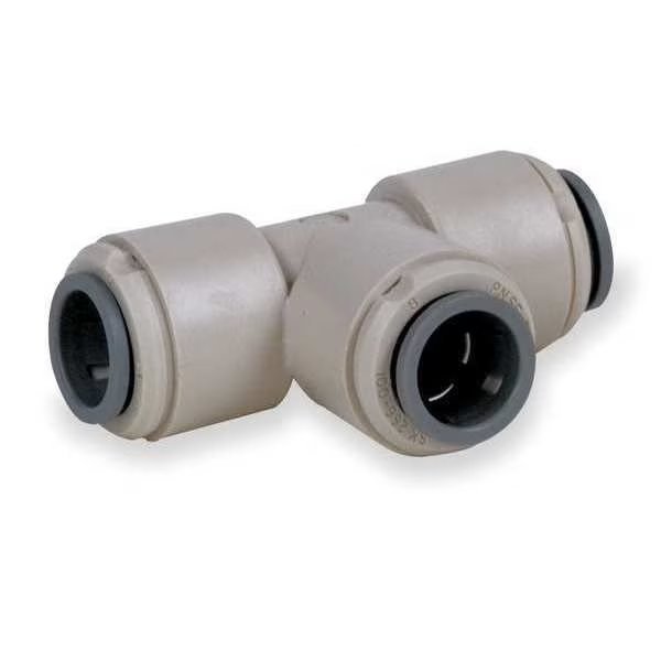 Push-to-Connect Union Tee, 1/2 in Tube Size, Acetal, Gray, 10 PK, John Guest, Mfr#: PI-0216-S