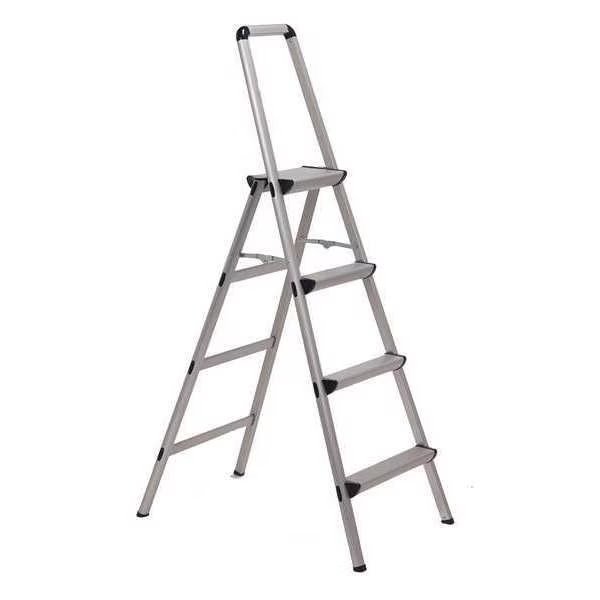 4 Steps, Aluminum Step Stool, 225 lb. Load Capacity, Silver, Xtend + Climb, Mfr#: FT-4