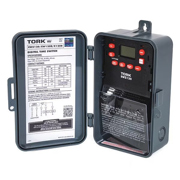 Electronic Timer, Astro 7 Days, SPDT, Tork, Mfr#: EWZ120