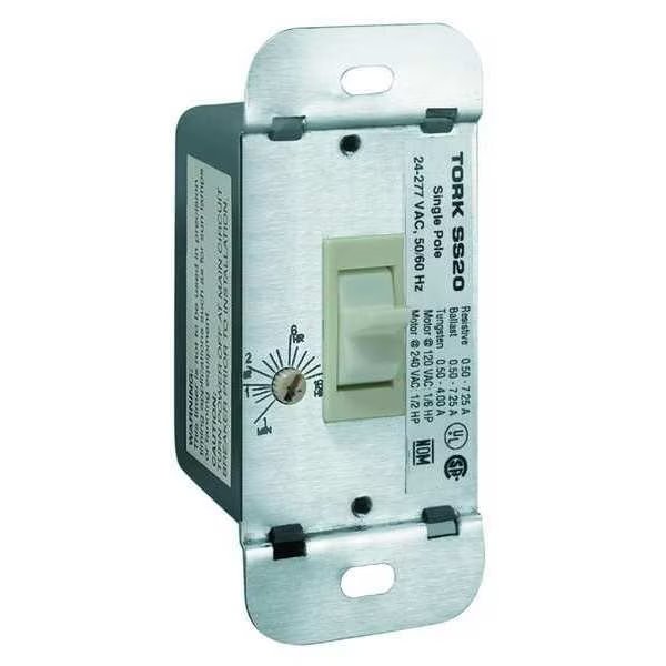 Timer, Max18 Hrs, 24-277V, 7.25A, Wall Sw, WH, Tork, Mfr#: SS20