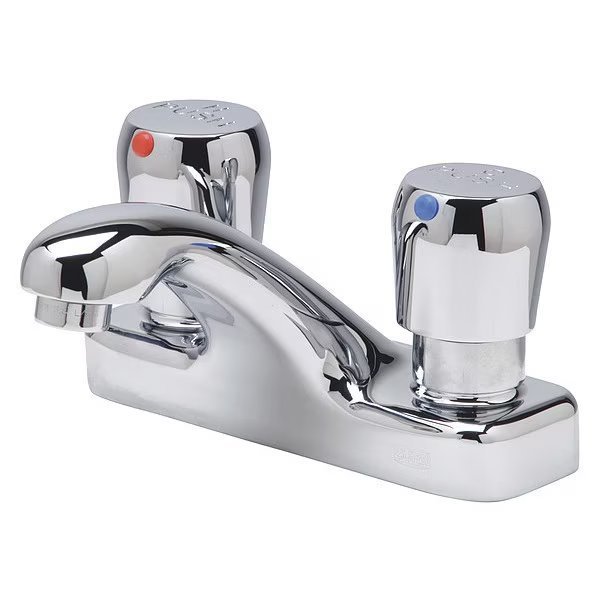 Metering 4" Mount, 3 Hole Low Arc Bathroom Faucet, Polished chrome, Zurn, Mfr#: Z86500-XL