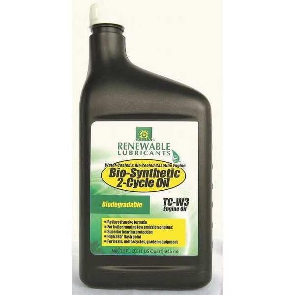 2-Cycle Engine Oil, 1 Qt., SAE 20, Renewable Lubricants, Mfr#: 85201