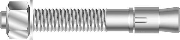 SUP-R-STUD + Wedge Anchor, 1/4" Dia., 1-3/4" L, Steel Plain, 20 PK, Mkt Fastening, Mfr#: 2714134