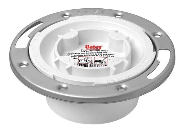 Toilet Flange, Floor, With Stainless Steel Ring, Oatey, Mfr#: 43553