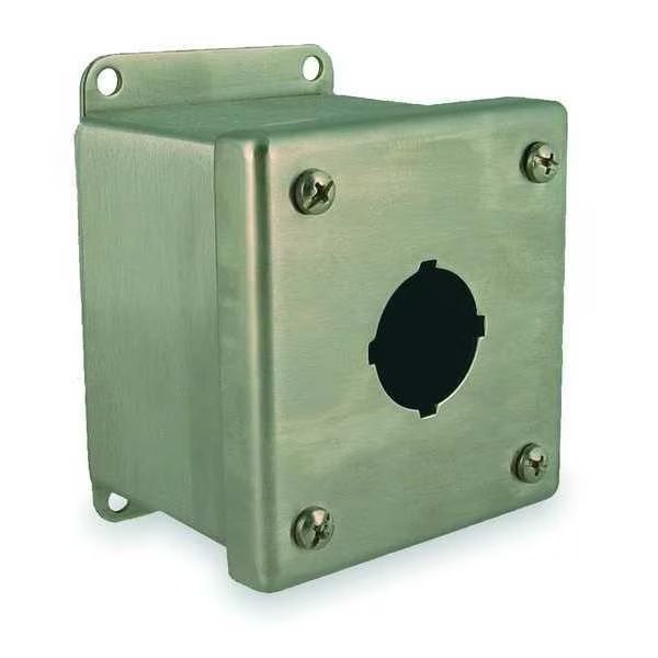Pushbutton Enclosure, 30mm, 3.50 in. H, SS, Wiegmann, Mfr#: PBSS1