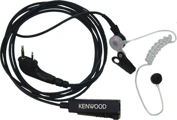 Two-wire Palm Mic with Earpiece, Black, Kenwood, Mfr#: KHS-8BL