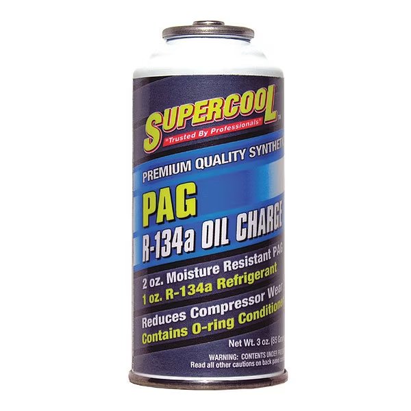 A/C 134a Charge and PAG Lubricant Can Yellow/Green Tint, 1 PK, Supercool, Mfr#: 16310