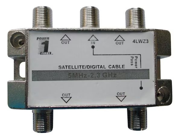 Cable Splitter, 4-Way, F-Type, 2.3 GHz, Power First, Mfr#: 4LWZ3