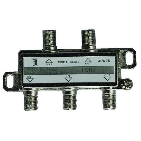 Cable Splitter, 4-Way, F-Type, 1 GHz, Power First, Mfr#: 4LWZ5