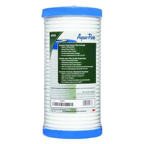 Quick Connect Filter, 20 gpm, 5 Micron, 4-5/8" O.D., 9 3/4 in H, 3M Aqua-Pure, Mfr#: 5618902