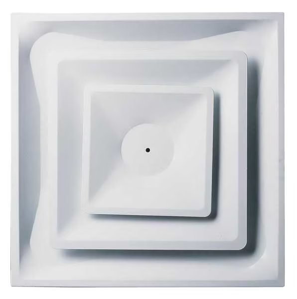 8 in Square 2 Cone Ceiling Diffuser, White, EnjoyTool Select, Mfr#: 4MJU3