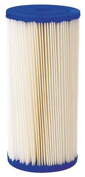 Pleated Filter Cartridge, 20 gpm, 20 Micron, 4-1/2" O.D., 9 3/4 in H, Pentair/Pentek, Mfr#: 255491-75
