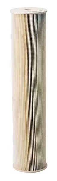 Pleated Filter Cartridge, 20 gpm, 5 Micron, 4-1/2" O.D., 20 in H, Pentair/Pentek, Mfr#: 255494-75