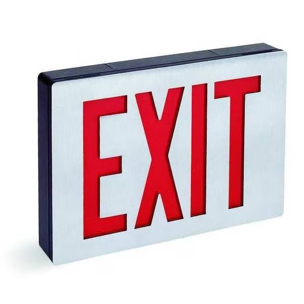 Ext Sign, Alum, Blk, 11 3/8in, 2W, Lithonia Lighting, Mfr#: LE S 2 R   EL N