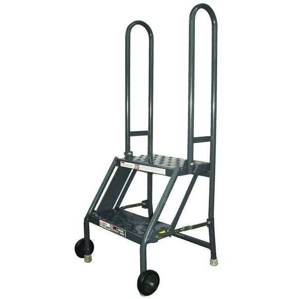44 in H Steel Tilt and Roll Ladder, 2 Steps, 300 lb Load Capacity, Tri-Arc, Mfr#: KDMF102166