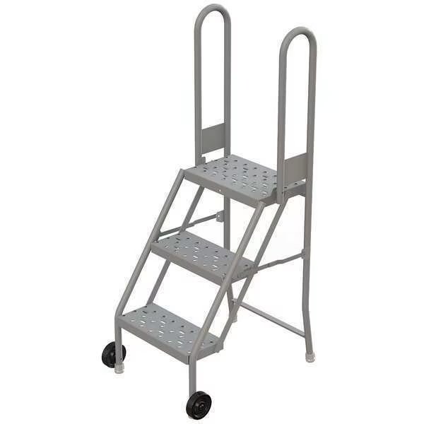 54 in H Steel Tilt and Roll Ladder, 3 Steps, 300 lb Load Capacity, Tri-Arc, Mfr#: KDMF103166