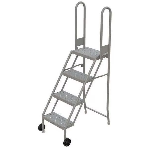 64 in H Steel Tilt and Roll Ladder, 4 Steps, 450 lb Load Capacity, Tri-Arc, Mfr#: KDMF104166