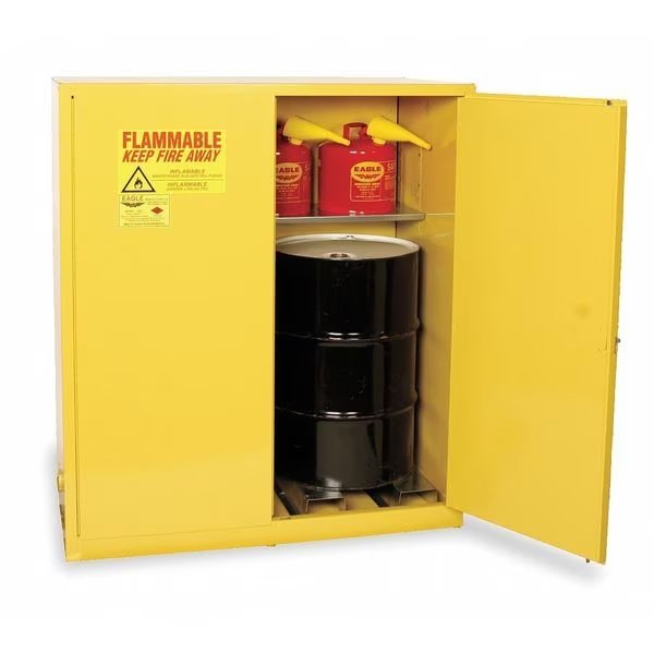 Flammable Cabinet, Vertical, 110 Gal., YLW, Eagle Mfg, Mfr#: 1955X