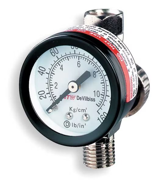 Air Regulator with Gauge, 125 psi, 180F, Devilbiss, Mfr#: HAV-501