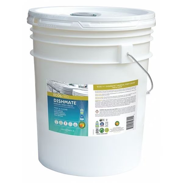 Liquid Dish Soap, Bucket, 5 gal, Concentrated, Unscented, Ecos Pro, Mfr#: PL9721/05