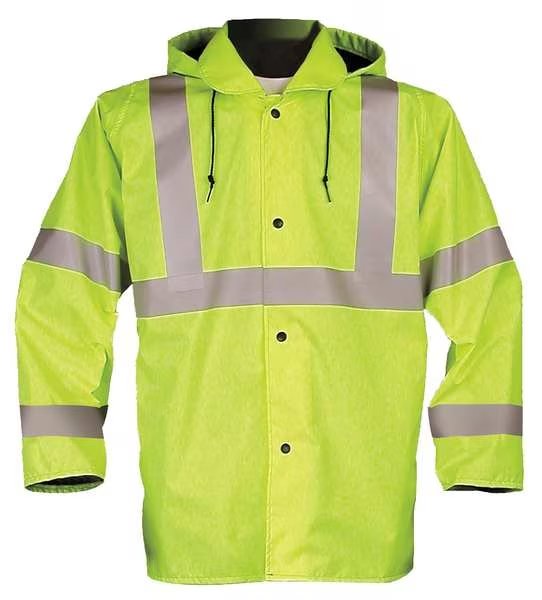 Jacket with Hood, Hi-Vis Yellow/Green, M, Nasco, Mfr#: 103JFYM