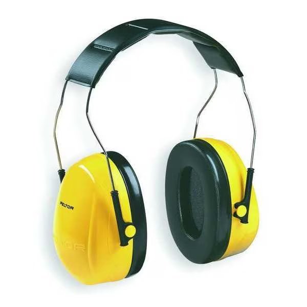 Peltor Optime 98 Over-the-Head Ear Muffs, Stainless Steel Headband, NRR 25 dB, Yellow, 3M Peltor, Mfr#: 08091