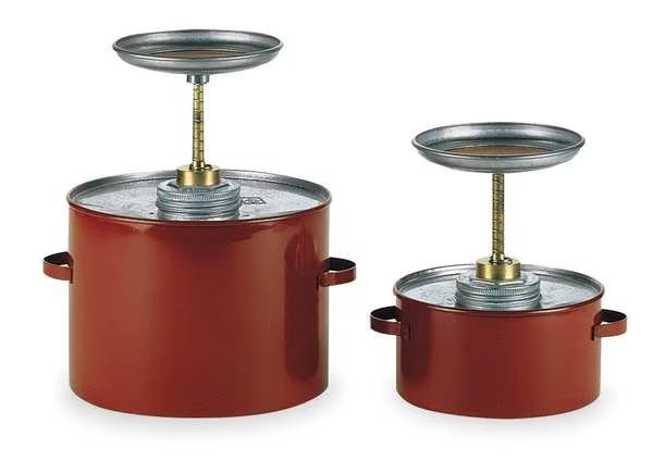 Plunger Can, 1 qt., Galvanized Steel, Red, Eagle Mfg, Mfr#: P701