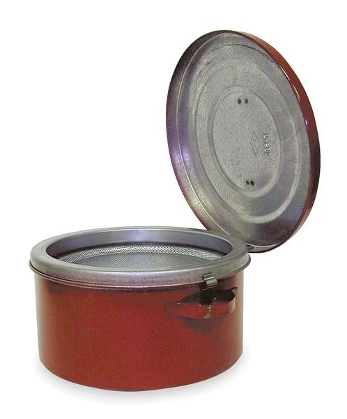 Bench Can, 1 Qt., Galvanized Steel, Red, Eagle Mfg, Mfr#: B601