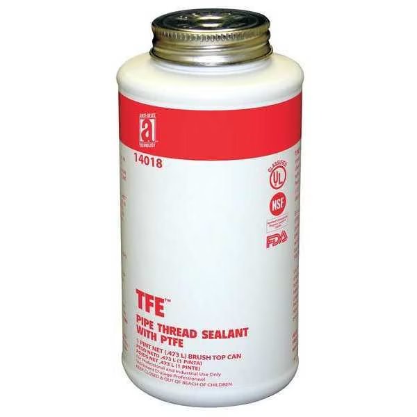Pipe Thread Sealant 19.2 fl oz, Brush-Top Can, TFE, Off-White, Paste, Anti-Seize Technology, Mfr#: 14018