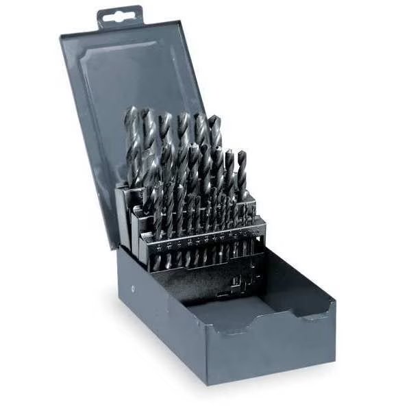 Jobber Drill Set, 3/8 Shank, 29 PC, HSS