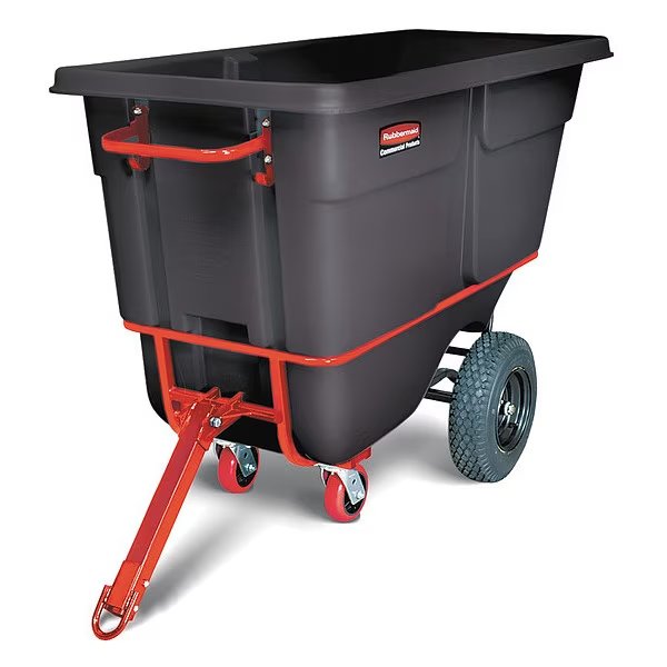 Tilt Truck, HD Towable, 1 cu. yd, 2100 lb., Rubbermaid Commercial, Mfr#: FG131641BLA