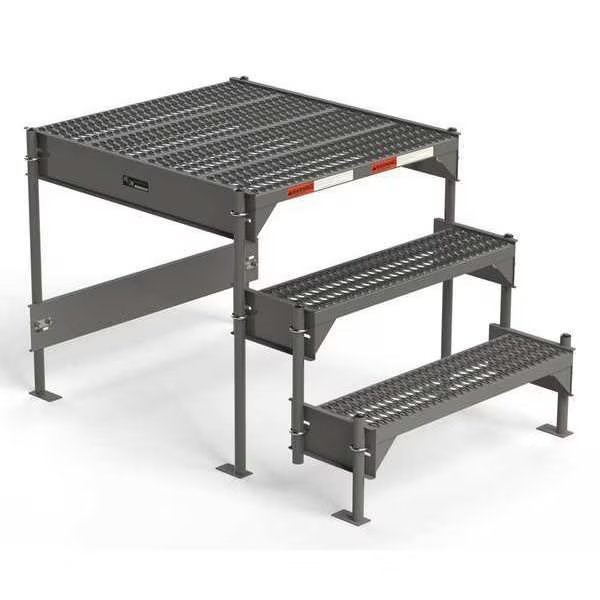 Custom Work Platform, 3 Steps, Modular, 35"W x 39"L Platform, Adjustable to 24"-27"H, Style 1, Ega, Mfr#: CW1-27-3-3