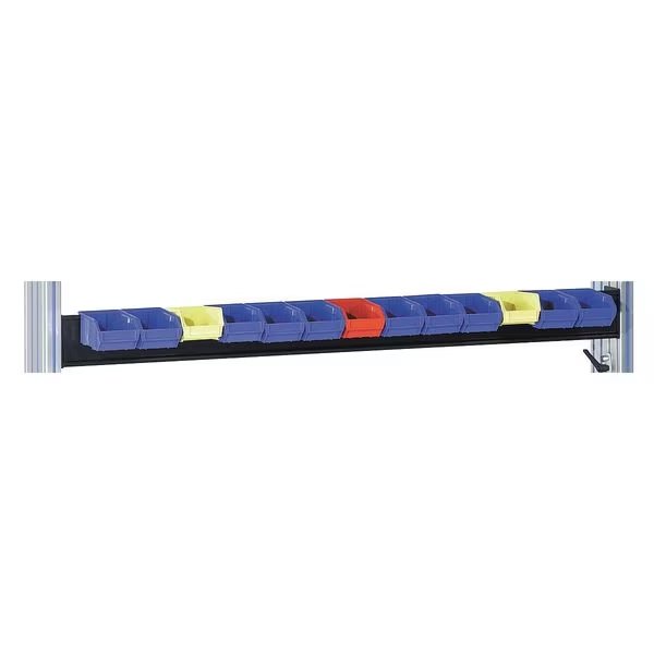 Bin Rail, 60 W x 1/1/2002 D x 6 H, Black, Pro-Line, Mfr#: DNBH60