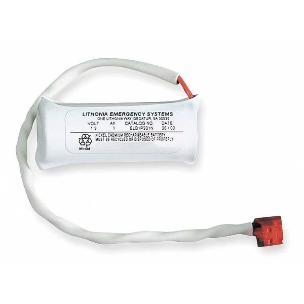 Battery, Nickel Cadmium, 1.2V, 1mAh, Lithonia Lighting, Mfr#: ELB 1P201N2