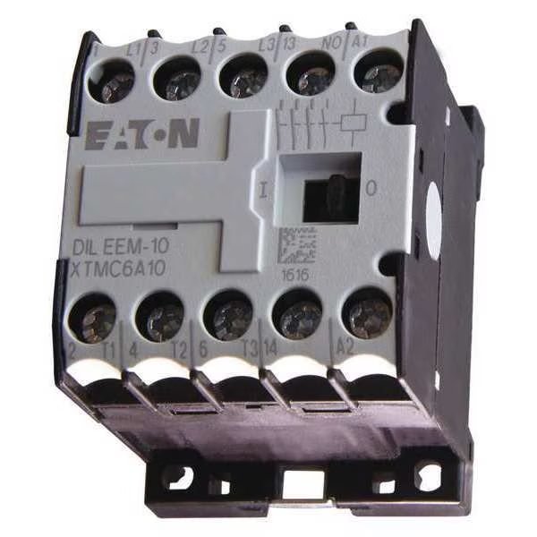Miniature IEC Magnetic Contactor, 3 Poles, 208 V AC, 6 A, Reversing: No, Eaton, Mfr#: XTMC6A10E