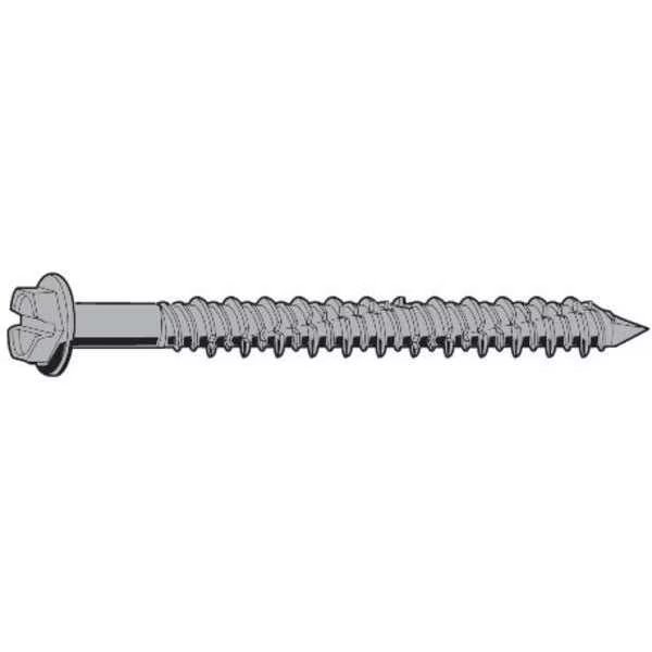 Concrete Screw, 3/16" Dia., Hex, 1 1/4 in L, Steel Blue Ruspert, 100 PK, EnjoyTool Select, Mfr#: U70525.018.0125