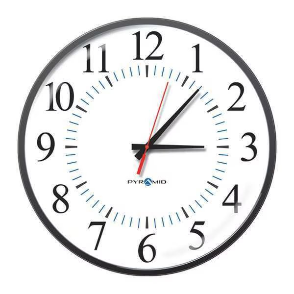17" Analog Wireless Synchronized Wall Clock, Black, Pyramid, Mfr#: 9A17JG