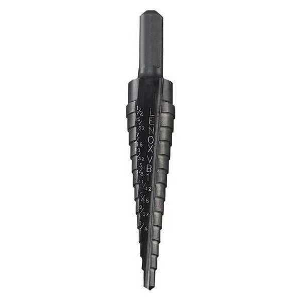 HSS Step Drill Bit 13 Sizes, 1/8-1/2", Lenox, Mfr#: 30881VB1