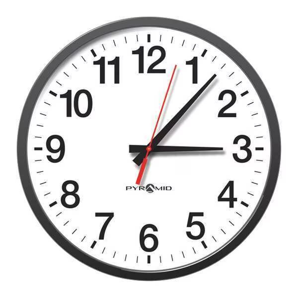 17" Analog Wireless Synchronized Wall Clock, Black, Pyramid, Mfr#: 9A17KG