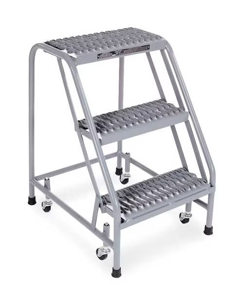 30 in H Steel Rolling Step, 3 Steps, 450 lb Load Capacity, Cotterman, Mfr#: 1003N1820A3E10B3C1P1