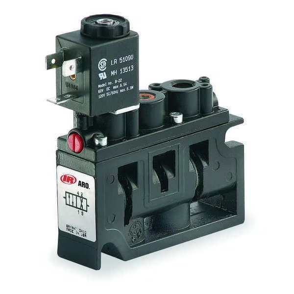 Solenoid Air Control Valve, 1/4 In, 24VDC, Aro, Mfr#: A222SS-024-D