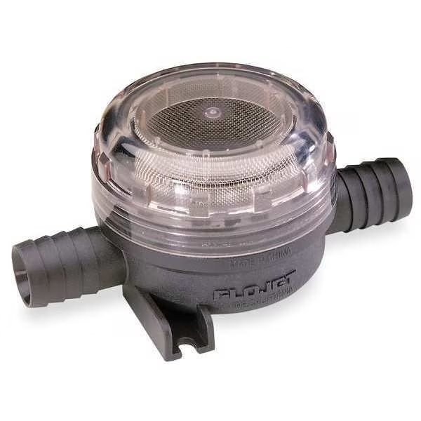 Strainer, In Line, 1/2", Barb, Black, Flojet, Mfr#: 01740002G