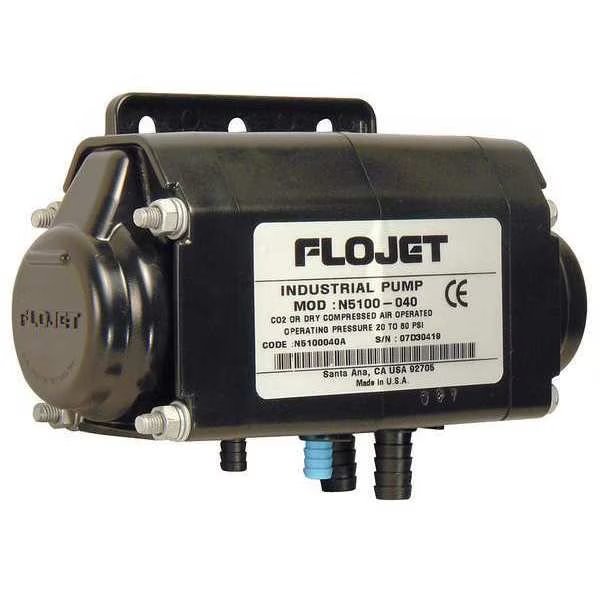 Double Diaphragm Pump, Acetal, Air Operated, Viton, 2.5 GPM, Flojet, Mfr#: N5100020G