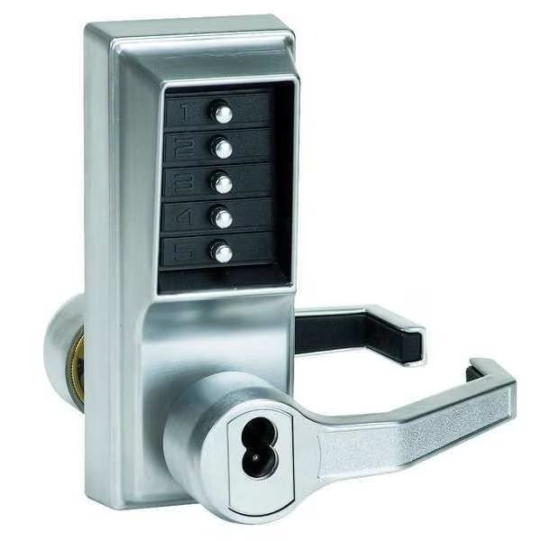 Push Button Lock, Entry, Key Override, Kaba, Mfr#: LR-1021-B-26D-41